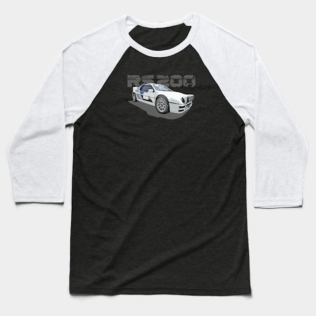 Ford RS200 Group B (dark) Baseball T-Shirt by NeuLivery